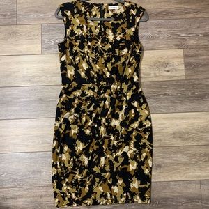 Calvin Klein Drape Pencil Midi Sleeveless Dress